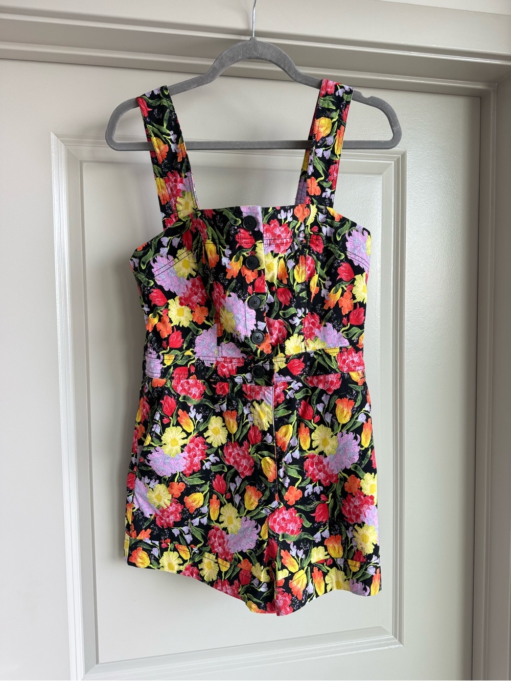 Yukiko Noritake Maeve Anthropologie Portside Button Front Romper Floral Womens 6